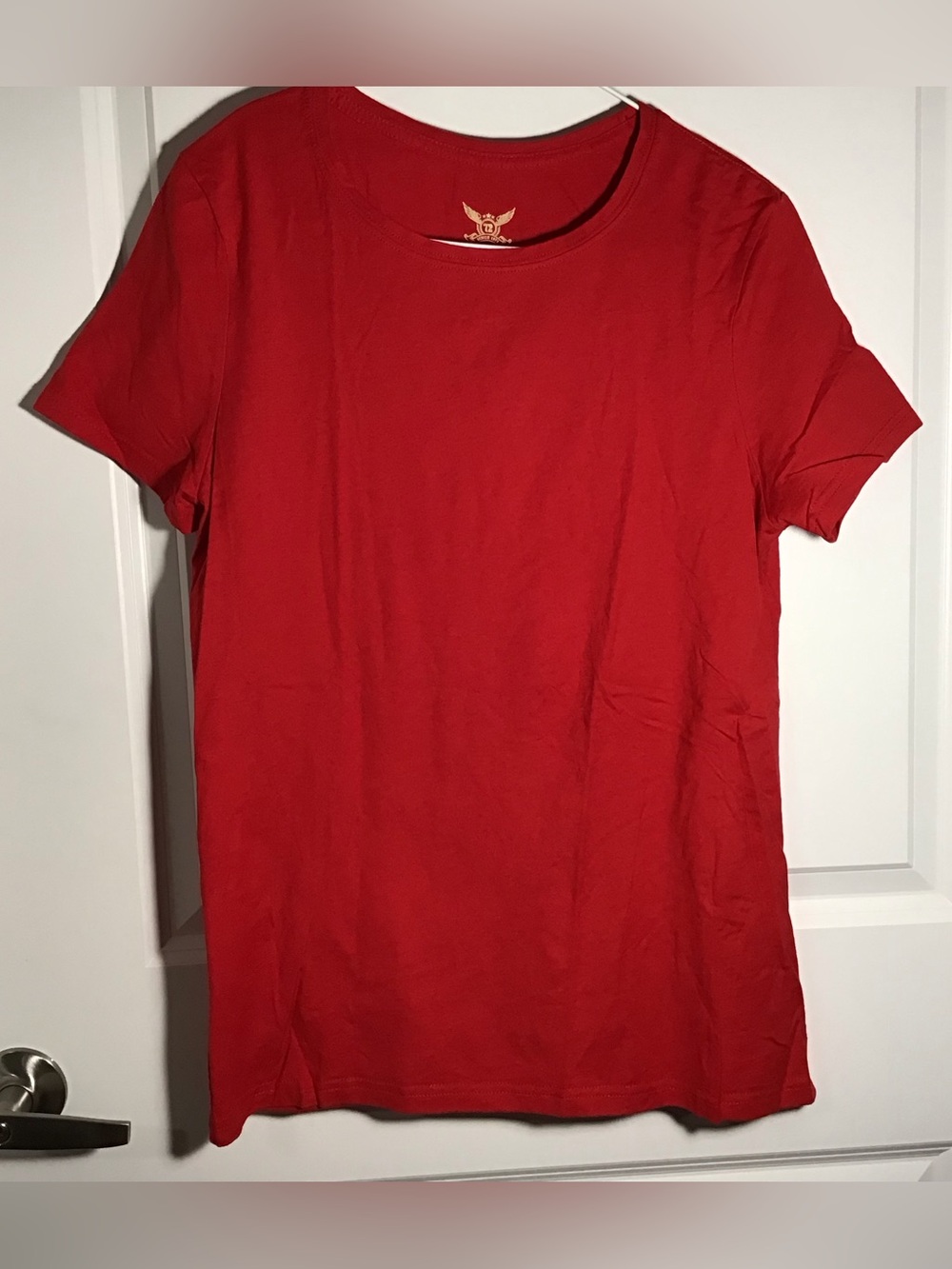 Faded Glory Solid Red Short Sleeve Crewneck Tee L